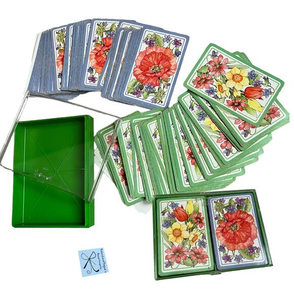 Hallmark Floral Playing Cards With Plastic Case - Picture 1 of 3